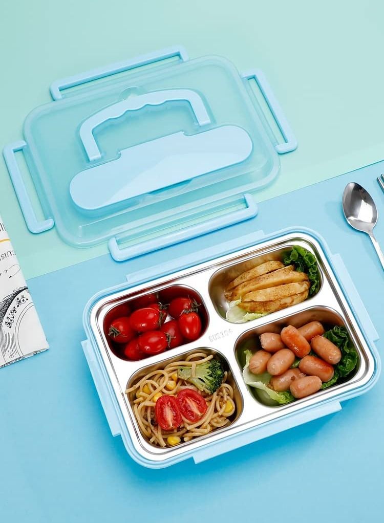 GGEROU صندوق غداء معزول للأطفال والكبار، 4 حاويات غداء مع حقيبة عازلة من النايلون - Image 5