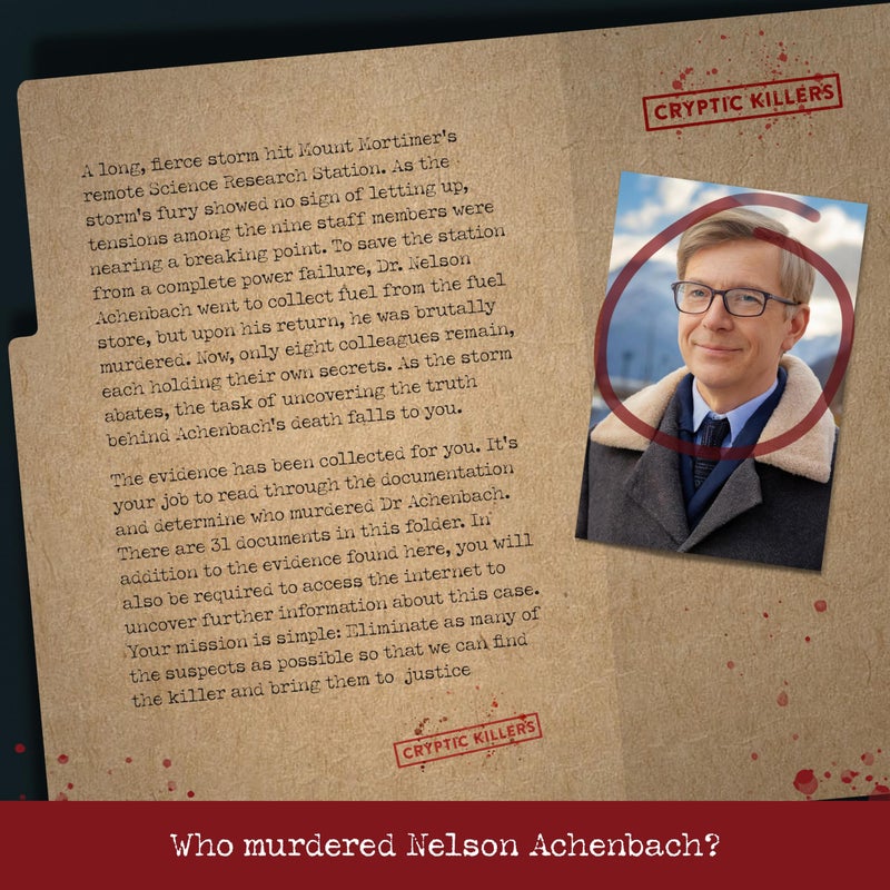 Cryptic Killers Unsolved Murder Mystery Game - Cold Case Files Investigation Detective Evidence & Crime File - Individuals, Date Nights & Party Games- Murder on Mount Mortimer - Image 2