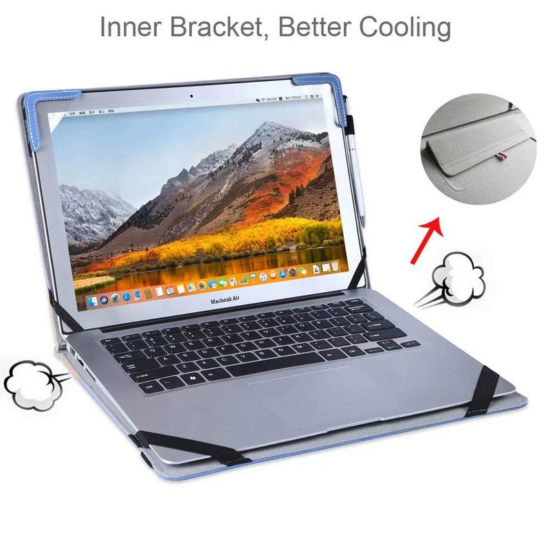 Berfea Stand Case Cover Compatible with Dell Latitude 7430 7420 7410 7400 5430 5420 5421 Laptop 14 Inch Notebook Protective Case Sleeve,with Cooling Bracket (326x215mm,Blue) - Image 3