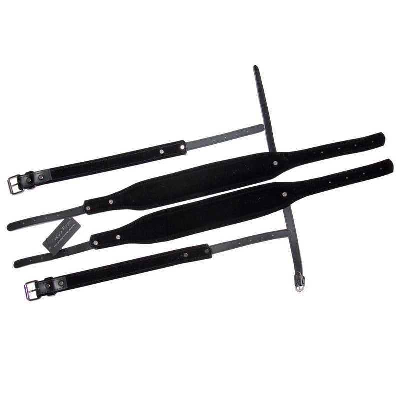 MUSIC FIRST Black Genuine Leather Super Wide Thick Comfortable 96 120 BASS Accordion Shoulder Strap Set Accordion Belt - Image 2
