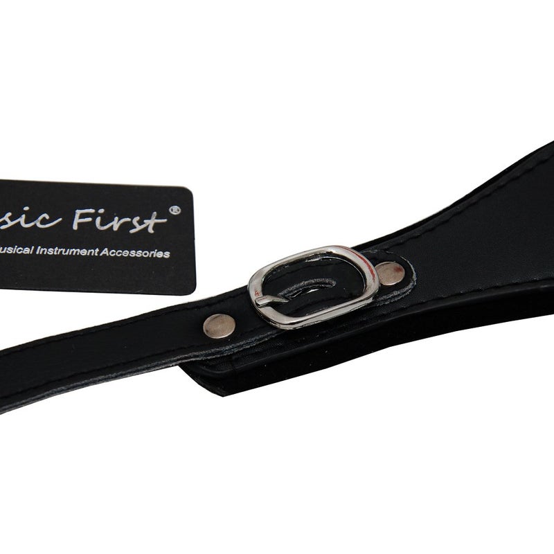 MUSIC FIRST Black Genuine Leather Super Wide Thick Comfortable 96 120 BASS Accordion Shoulder Strap Set Accordion Belt - Image 4
