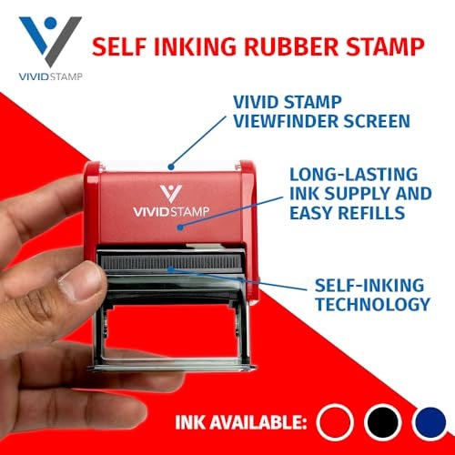 Vivid Stamp All Sales Final No Refunds No Exchanges Self Inking Rubber Stamp (Red Ink) - Large - Image 5