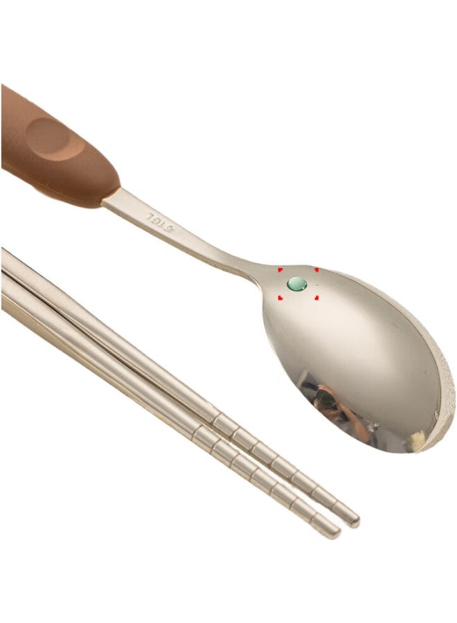 GRASEY 316 Stainless Steel Children'S Cartoon Chopsticks And Spoon Portable Cutlery Set With Storage Box, Pink Rabbit Gy7388 - Image 3