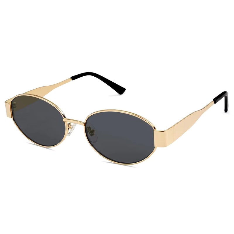 Dervin Fashionable Retro Oval Sunglasses for Women & Men | Trendy, Stylish & Classic 90s-Inspired Design | UV400 Protection & Durable Metal Frame - Image 1