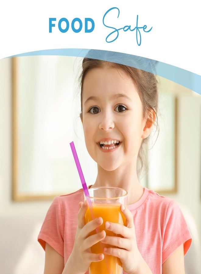 DecorRack مصاصات شرب بلاستيكية مرنة نيون DecorRack 600، خالية من BPA، مصاصات شرب ملونة يمكن التخلص منها - Image 5