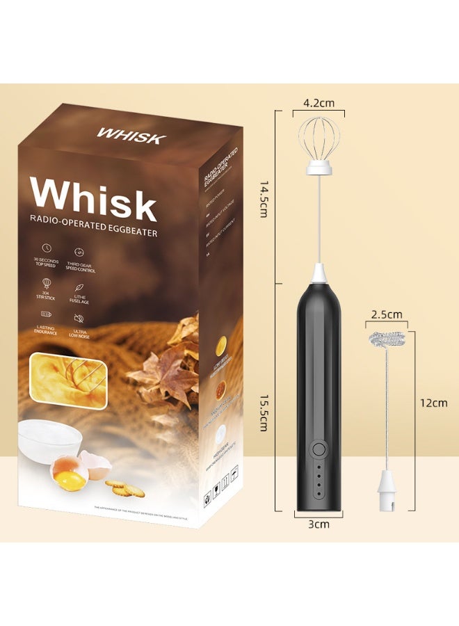 Portable Milk Frother for Baking & Milk Foam - Multifunctional Foam Maker with Dual Mixing Heads, 3 Adjustable Speeds & Type-C Fast Charging, Perfect for Kitchen, Baking and Coffee - Image 2