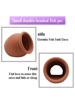 ANRUI AnRui Betta Fish Tank Decor Ceramic Jar Aquarium Accessories Decorations Cute Clay Pot Hideout Cave Ornaments for Small Fish, Shrimp, Cichlid to Play Hide Breed, Small  - Image 4