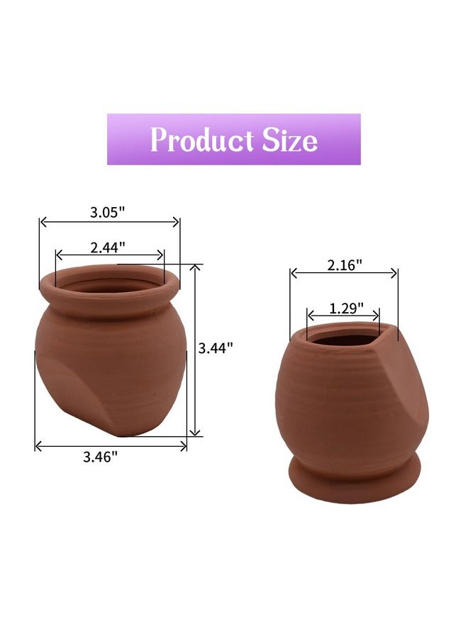 ANRUI AnRui Betta Fish Tank Decor Ceramic Jar Aquarium Accessories Decorations Cute Clay Pot Hideout Cave Ornaments for Small Fish, Shrimp, Cichlid to Play Hide Breed, Small  - Image 3
