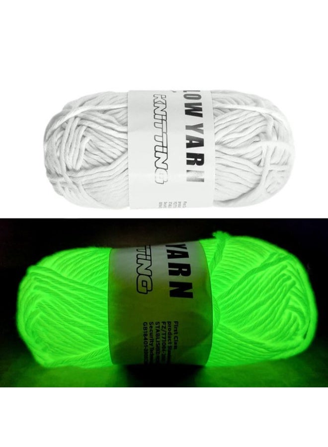 Glow-in-the-dark wool yarn spool for knitting, wool crafts, and DIY projects. It glows in the dark after absorbing sunlight or any other light source. Multi-colored. - Image 1
