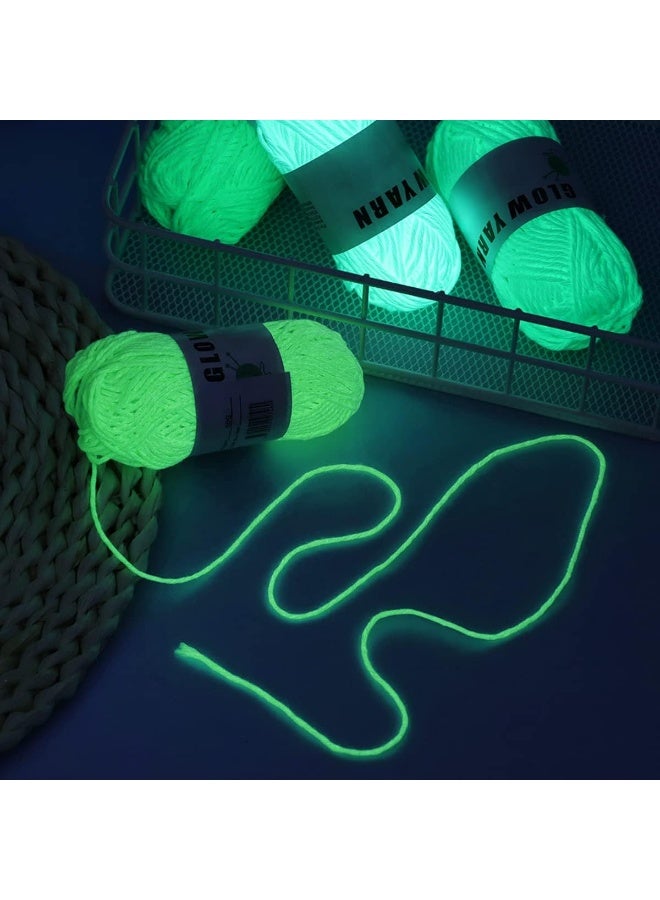 Glow-in-the-dark wool yarn spool for knitting, wool crafts, and DIY projects. It glows in the dark after absorbing sunlight or any other light source. Multi-colored. - Image 4