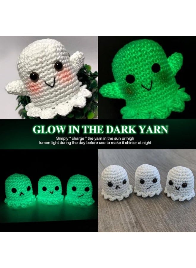 Glow-in-the-dark wool yarn spool for knitting, wool crafts, and DIY projects. It glows in the dark after absorbing sunlight or any other light source. Multi-colored. - Image 5