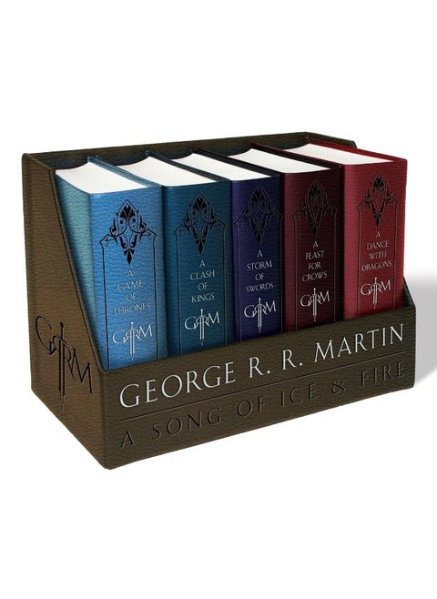 A Game Of Thrones Leather-Cloth Boxed Set: A Game Of Thrones, A Clash Of Kings, A Storm Of Swords, A Feast For Crows, And A Dance With Dragons