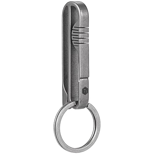 KeyUnity KM03 Titanium Keychain Clip Belt Loop Key Holder with Removable Key Ring for Duty Belt (Sandblasted) - Image 1