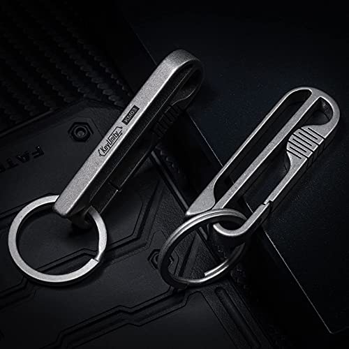 KeyUnity KM03 Titanium Keychain Clip Belt Loop Key Holder with Removable Key Ring for Duty Belt (Sandblasted) - Image 2