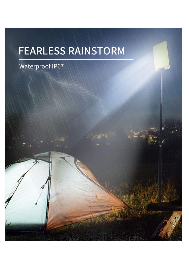 كونبيكس كشاف عمل ليد كونبكس 10000 لومن مع قضيب صيد تلسكوبي ، مصابيح دوارة مقاومة للماء لإضاءة موقع العمل ، إضاءة خارجية وداخلية - Image 3