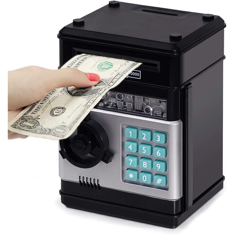 Refasy Kids Toys for Boys Girls Age 3-5,Electronic gy Banks for Kids Money Savings Box Toys Mini ATM Coin Bank for Children Best Birthday Xmas Gifts Cash Coin Can for Kid 8-12 Year Old Black - Image 1