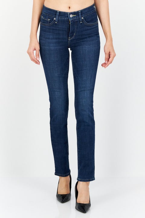 Women Slim Fit Mid Rise Stretchable Jeans, Navy