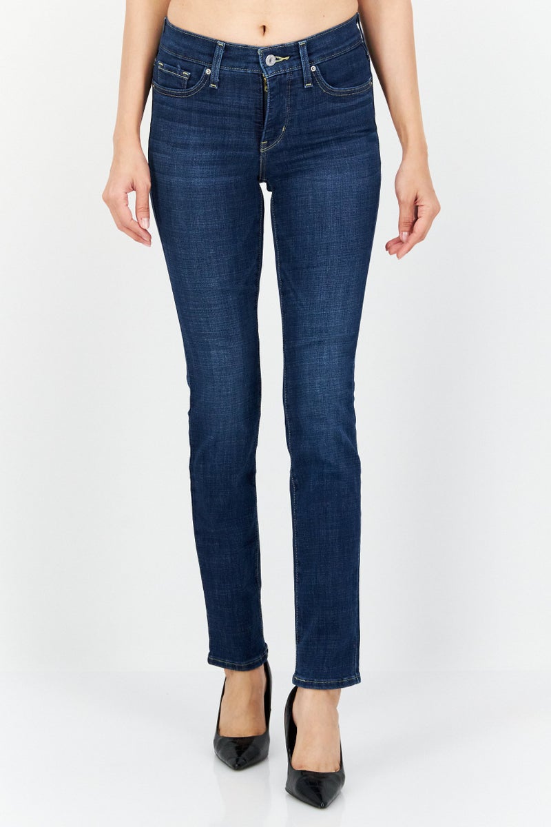 Women Slim Fit Mid Rise Stretchable Jeans, Navy