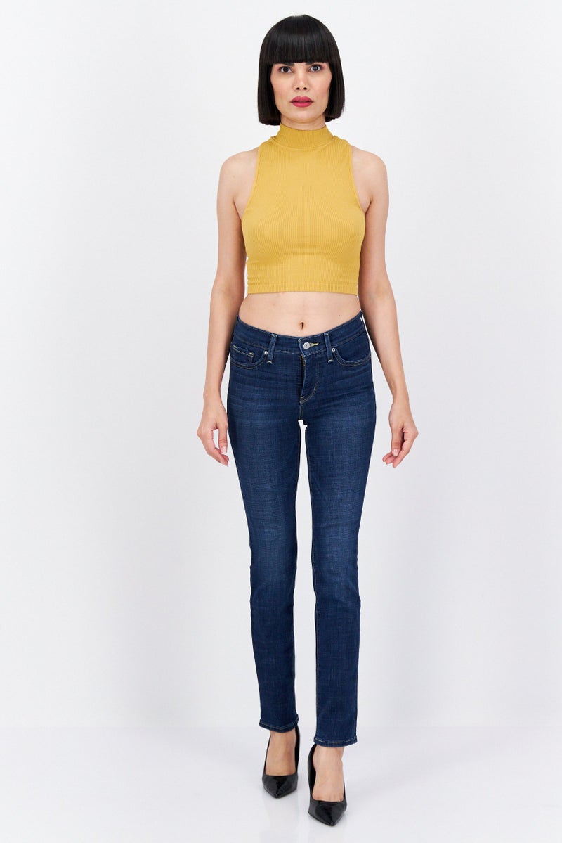 Women Slim Fit Mid Rise Stretchable Jeans, Navy