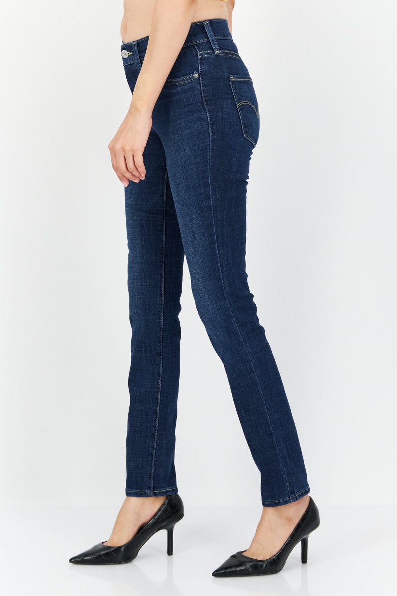 Women Slim Fit Mid Rise Stretchable Jeans, Navy