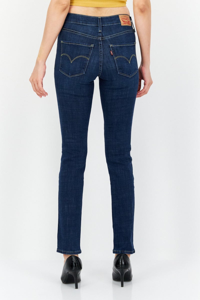 Women Slim Fit Mid Rise Stretchable Jeans, Navy