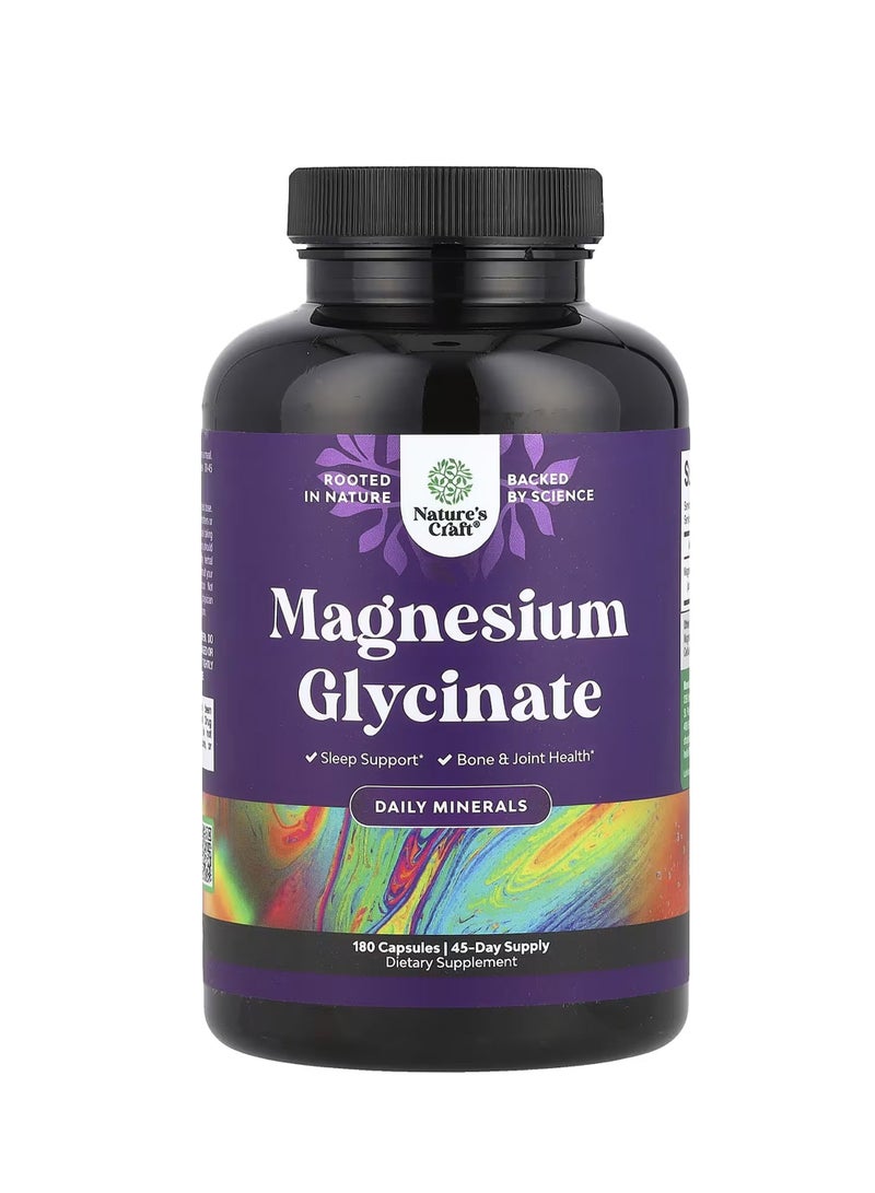 Nature's Craft Magnesium Glycinate, 180 Capsules (100 mg per Capsule)
