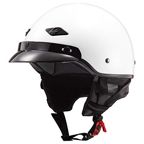 LS2 Helmets Bagger Motorcycle Half Helmet (Gloss White - Large) - Image 1