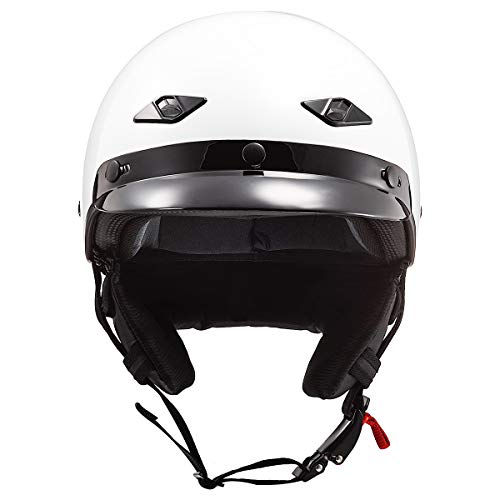 LS2 Helmets Bagger Motorcycle Half Helmet (Gloss White - Large) - Image 5
