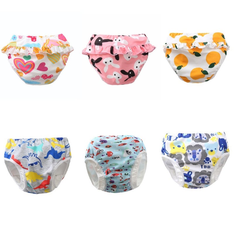 Children''s swimming trunks boys multi-layer waterproof leak-proof swimming trunks cartoon boys and girls Children baby girls swimming trunks - Image 2