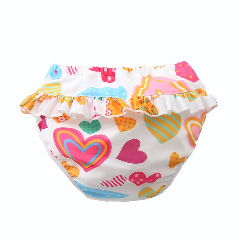 Children''s swimming trunks boys multi-layer waterproof leak-proof swimming trunks cartoon boys and girls Children baby girls swimming trunks - Image 3