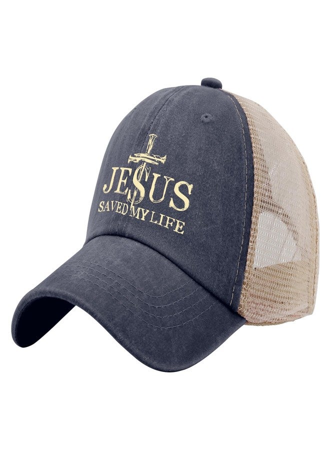 Christian Hats for Men Women,Jesus 3 Nail Cross Hat Christian Religious Gifts Jesus Saved My Life - Image 2