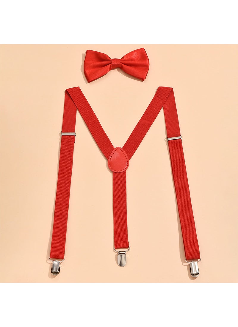 Generic - Fashion Suspenders and Bow Tie Set for Men Lime - Image 1