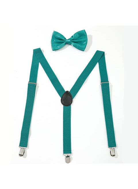Fashion Suspenders and Bow Tie Set for Men Lime