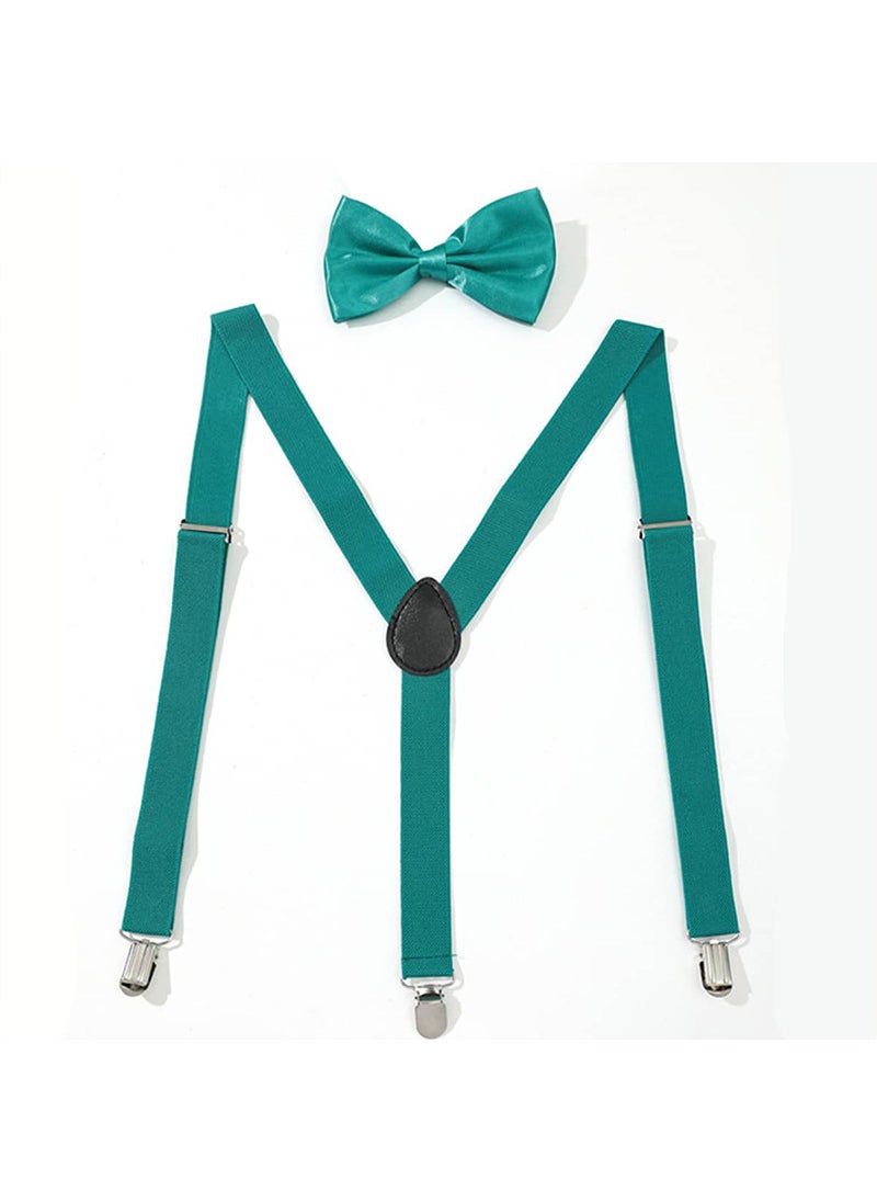 Generic - Fashion Suspenders and Bow Tie Set for Men Lime - Image 1