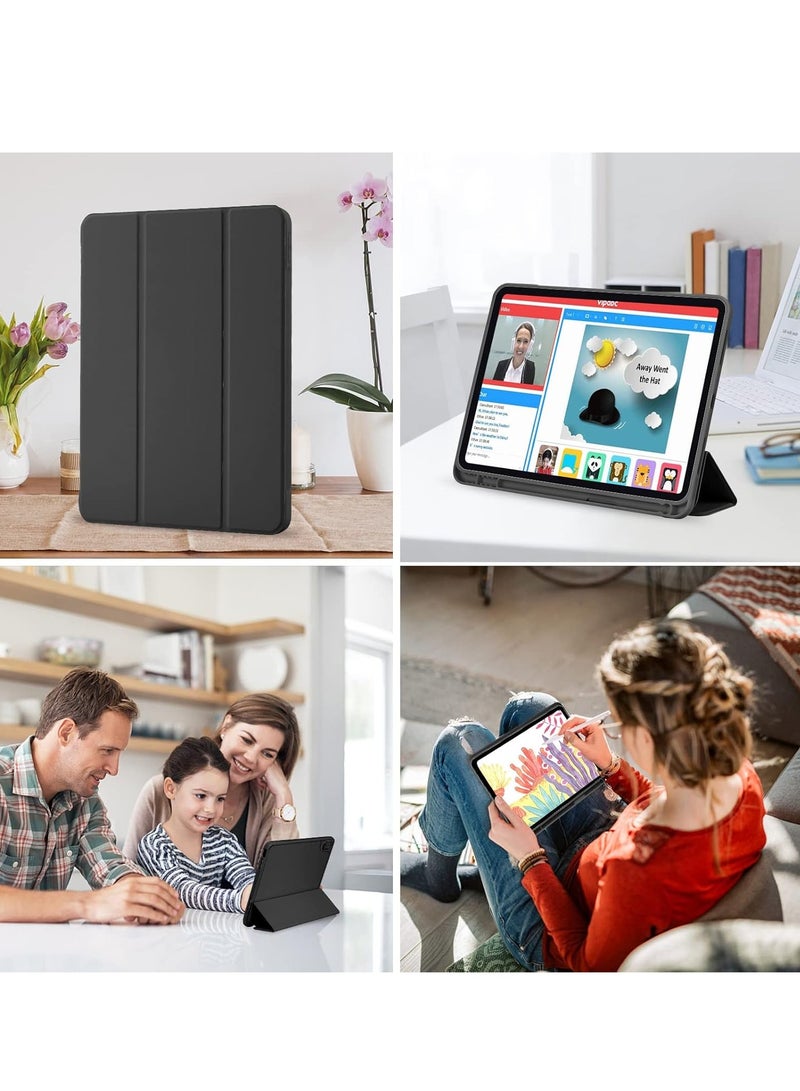 DUSALA iPad 10th Generation Case 2022 with Pencil Holder - Soft TPU Back Protective Smart Trifold Stand Cover for iPad 10.9 Inch (10th Gen), Auto Wake/Sleep - Black - Image 5