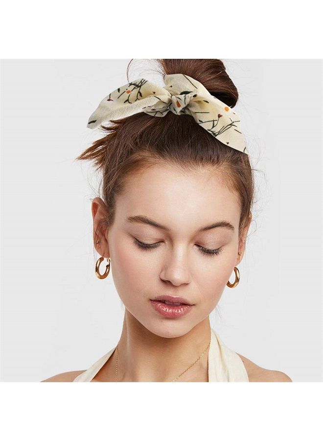 AOPRIE 20Pcs Hair Bunny Scrunchies with Bow Elegant Hair Elastics Bunny Ear Scrunchies Chiffon Scrunchies Hair Bow Chiffon Ponytail Holder Bobbles Soft Bow Scrunchies for Women Hair Bands Hair Ties - Image 5