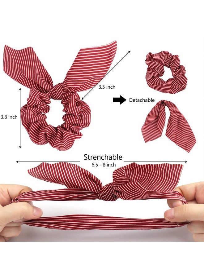 AOPRIE 20Pcs Hair Bunny Scrunchies with Bow Elegant Hair Elastics Bunny Ear Scrunchies Chiffon Scrunchies Hair Bow Chiffon Ponytail Holder Bobbles Soft Bow Scrunchies for Women Hair Bands Hair Ties - Image 3