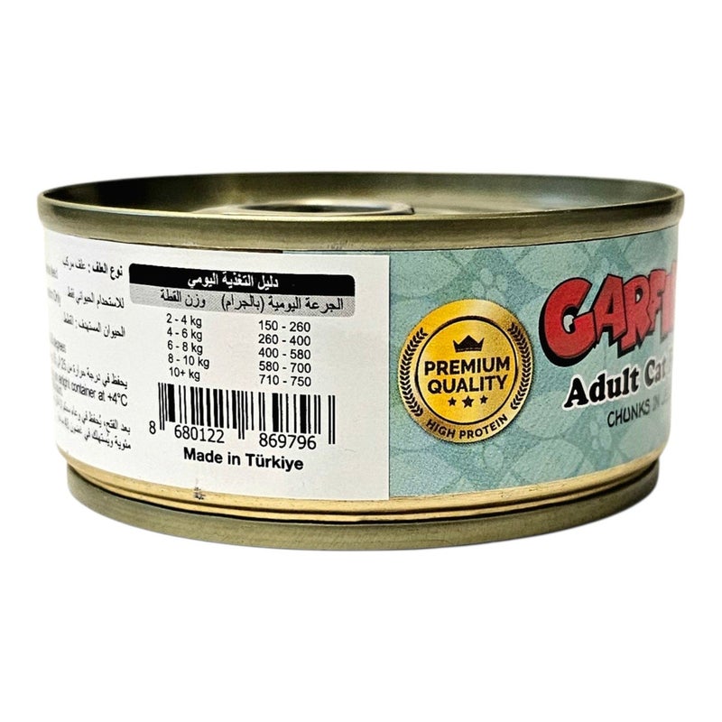 Garfield | Wet Food for Adult Cats with Salmon Flavor 100 g × 12 Pcs| Complete High Protein Nutrition with Omega Fatty Acids | Supports Skin Coat and Digestive Health | Soft Moist Texture. - Image 5