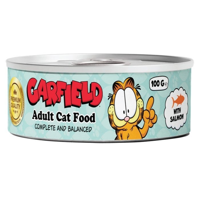 Garfield | Wet Food for Adult Cats with Salmon Flavor 100 g × 12 Pcs| Complete High Protein Nutrition with Omega Fatty Acids | Supports Skin Coat and Digestive Health | Soft Moist Texture. - Image 2