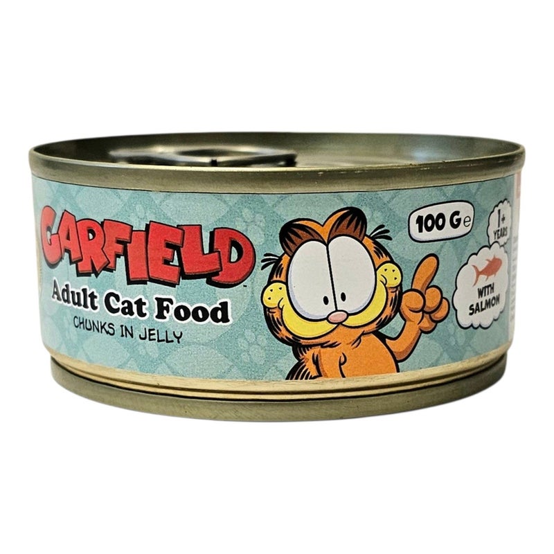 Garfield | Wet Food for Adult Cats with Salmon Flavor 100 g × 12 Pcs| Complete High Protein Nutrition with Omega Fatty Acids | Supports Skin Coat and Digestive Health | Soft Moist Texture. - Image 3