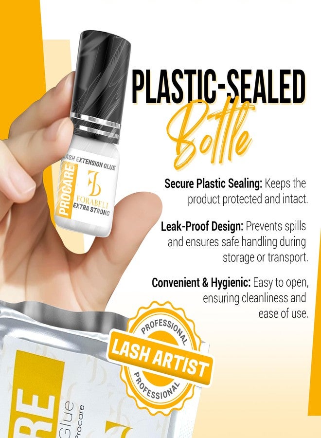 Forabeli Pro Care Eyelash Extension Glue - 1-2 Sec Fast Dry, 8 Week Retention, Advanced Bonding System, Strong Black Lash Adhesive for Professional Use - Image 3