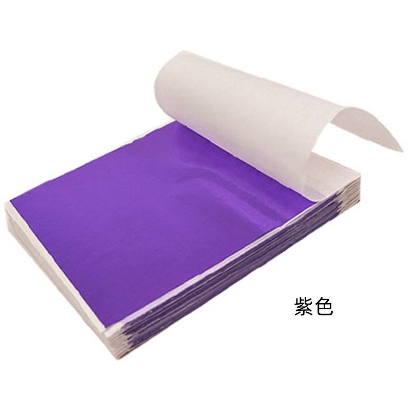Taiwan Gold Foil Paper Buddha Statue Gold Foil Paper Glue Color Foil Furniture Lighting Crafts 100 Sheets Of Electrochemical Aluminum - Image 1