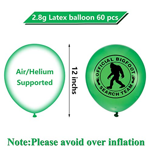 Gejoy 60 Pieces Bigfoot Birthday Balloons Party Favors 12 Inch Believe Official Latex Balloons for Camping Sports Birthday Party Supply Decoration - Image 5