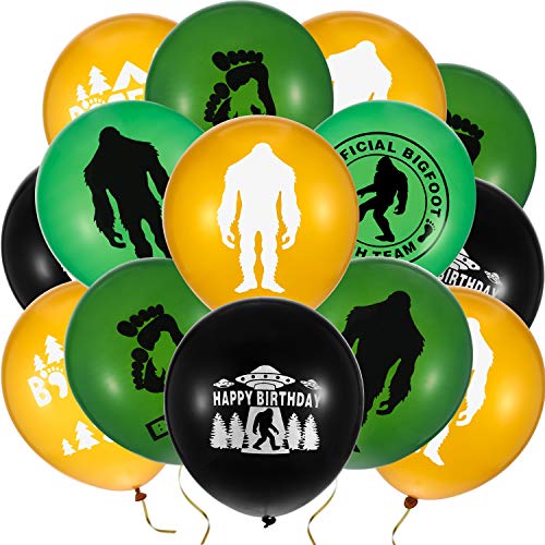 Gejoy 60 Pieces Bigfoot Birthday Balloons Party Favors 12 Inch Believe Official Latex Balloons for Camping Sports Birthday Party Supply Decoration - Image 1