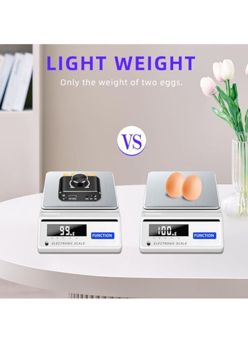 مضخم صوت صغير بتقنية البلوتوث 5.0 بقوة 50 وات + 50 وات، ومضخم صوت ستيريو، ومضخم بث متعدد الغرف، ومستقبل صوت رقمي لاسلكي عالي الدقة، وقناتين مع مدخل AUX USB BT