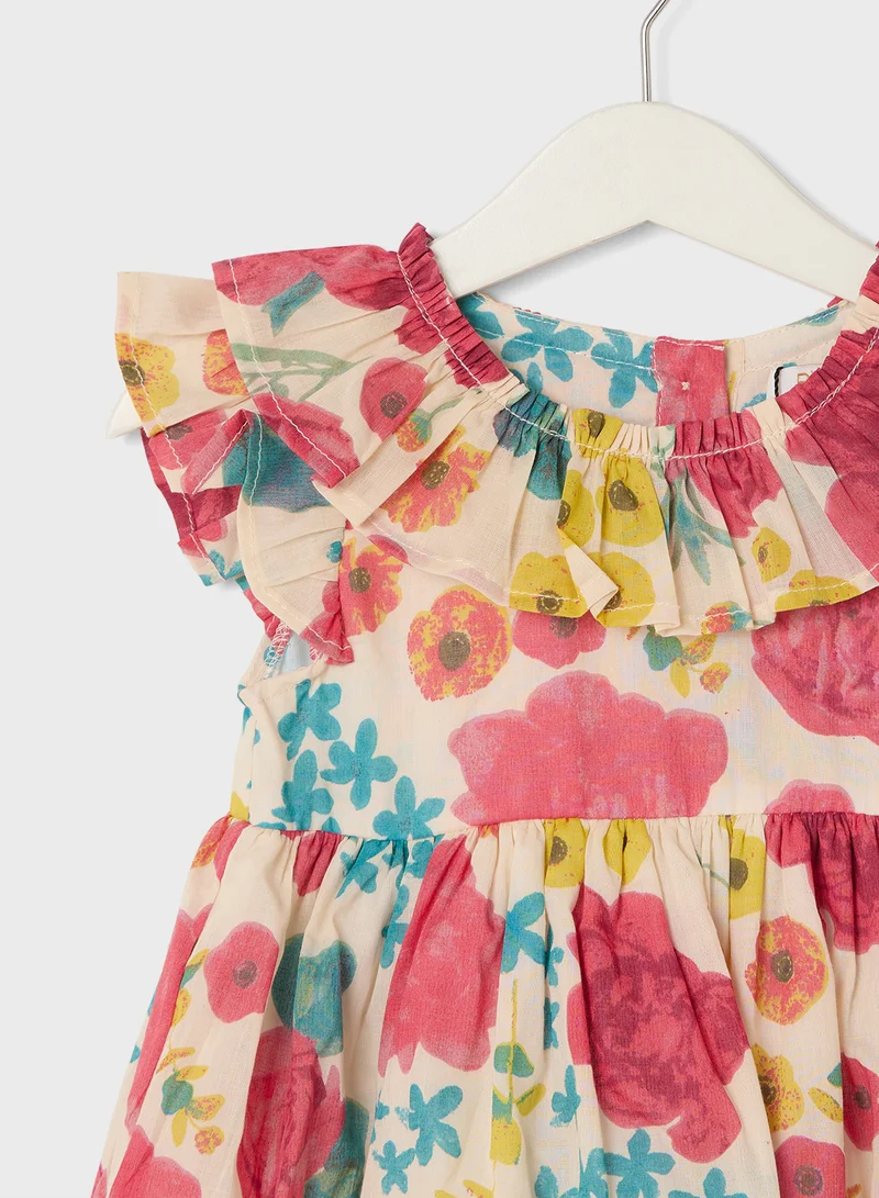 Ripples Floral Ruffle Dress