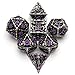 HNCCESG Hollow Grim Reaper Metal DND Dice Set7Piece Polyhedral RPG Dice3D Hollow Skeleton Design Purple Numbers - Image 4