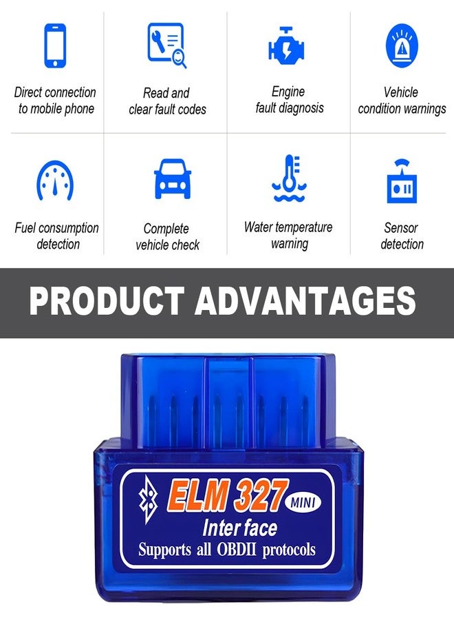 KVAEY OBDII Car Auto Diagnostic Scanner, ELM327 Automotive Bluetooth Scan Tool and Code Reader, Professional Car Bluetooth Engine Fault Code Reader, Universal Car Accessories - Image 5