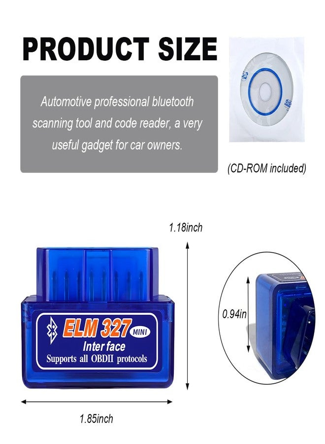 KVAEY OBDII Car Auto Diagnostic Scanner, ELM327 Automotive Bluetooth Scan Tool and Code Reader, Professional Car Bluetooth Engine Fault Code Reader, Universal Car Accessories - Image 2