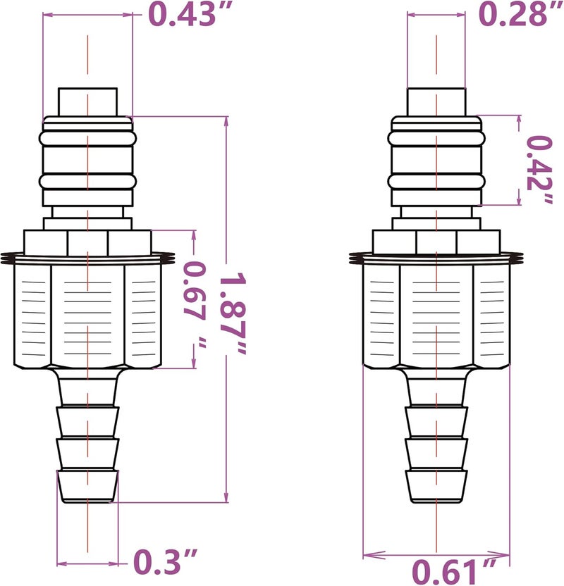 IRONSTAR إدخال قطعة توصيل سريعة الفصل من إيرونستار ( Quick-Disconnect Hose Barb Insert)، موصل بلاستيكي للربط السريع (ذكري/أنثوي)، يناسب أنابيب بقطر داخلي 1/4 بوصة، يتضمن 6 موصلات أنثوية و6 موصلات ��كرية. - Image 4